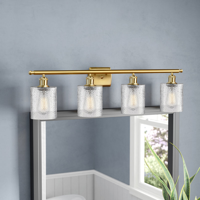 Leilani 4 - Light Dimmable Vanity Light, Clear, Satin Gold