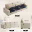 Canapé de rangement modulaire Avanthika de 101 po avec ports USB et housse amovible pour le salon (moyenne ferme)-2137779965