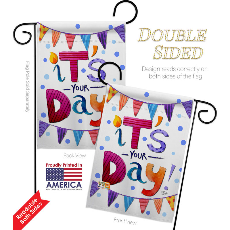 Ensemble de drapeaux en polyester 19 x 13 po It's Your Day