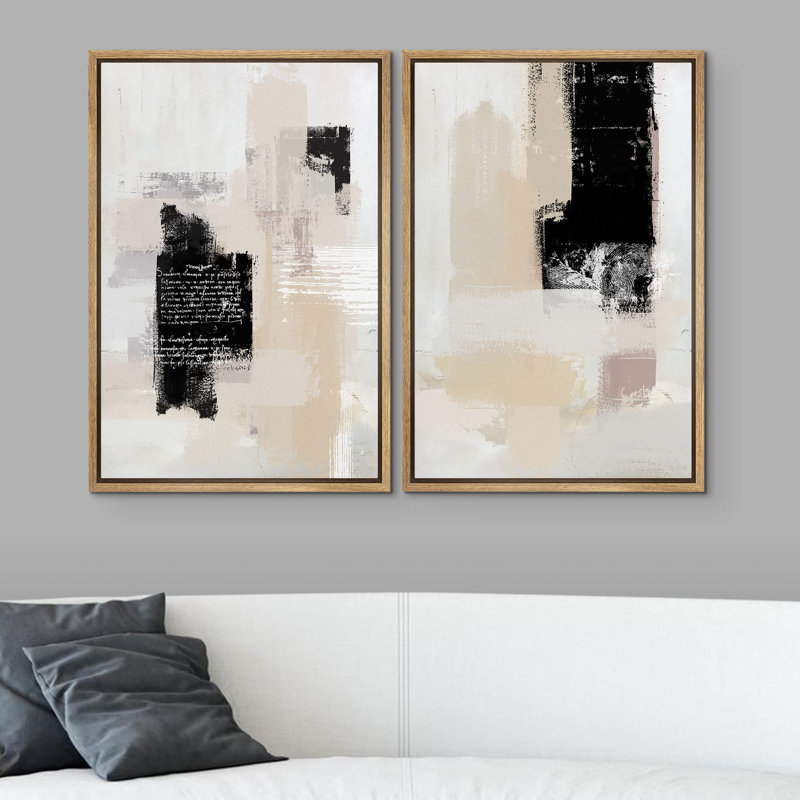 «Graffiti Style Paint Stroke Collage», 2 pièces, Naturel, H 36 po x l 24 po