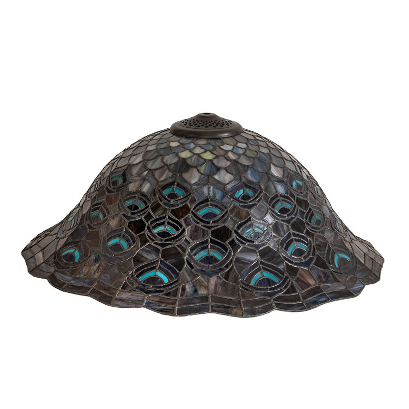Abat-jour en plumes de paon de 20 po de largeur Tiffany