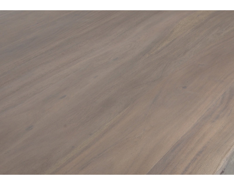 Table de salle à manger à bords naturels Coudgo, Acier inoxydable, H 30 po x L 80 po x l 40 po, Noir / Gris / Brun