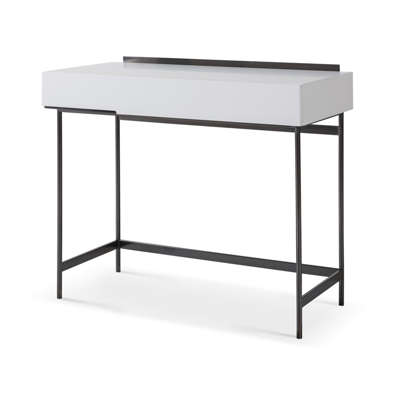 Nicholls Dressing Table, Dark Chrome/White