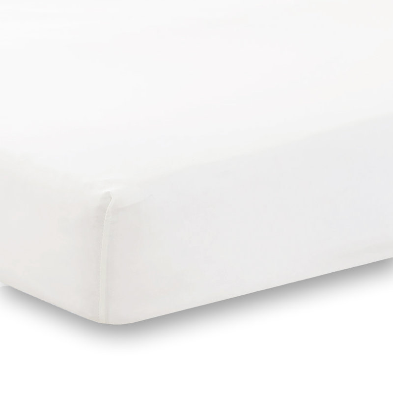 Adalira Cotton Blend/Polyester Fitted Sheet, White, Small Double, Fitted sheet