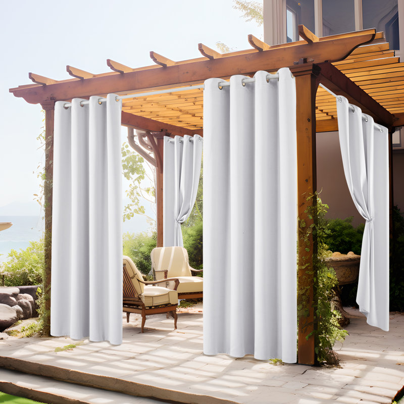 Areisy Room Darkening Curtain Panel Pair, 52" W x 108" L, Grayish White