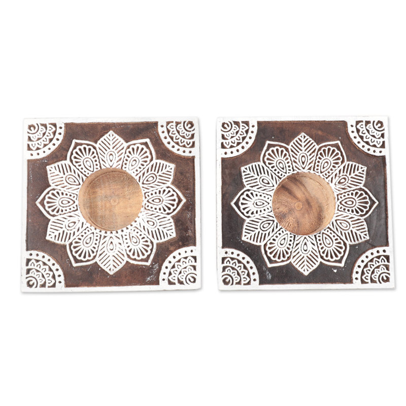 0.9'' H Wood Tabletop Tealight Holder