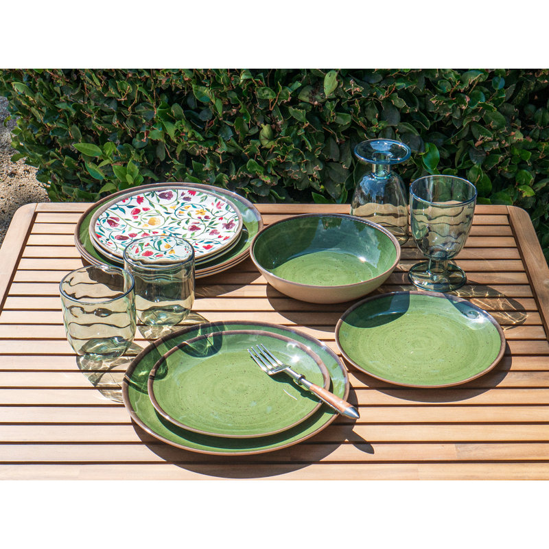 Bol bas en mélamine Retreat Pottery NewWave - vert - 8,1 po