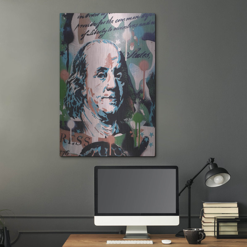«Luxe», art mural «Franklin» par Luxe Graffiti, H 36 po x l 24 po