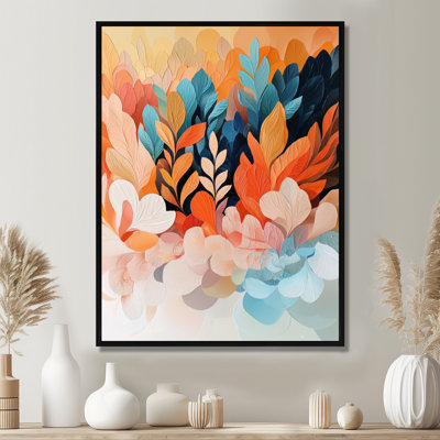 «Botanical Orange Palm Dream Fragments I», art mural botanique