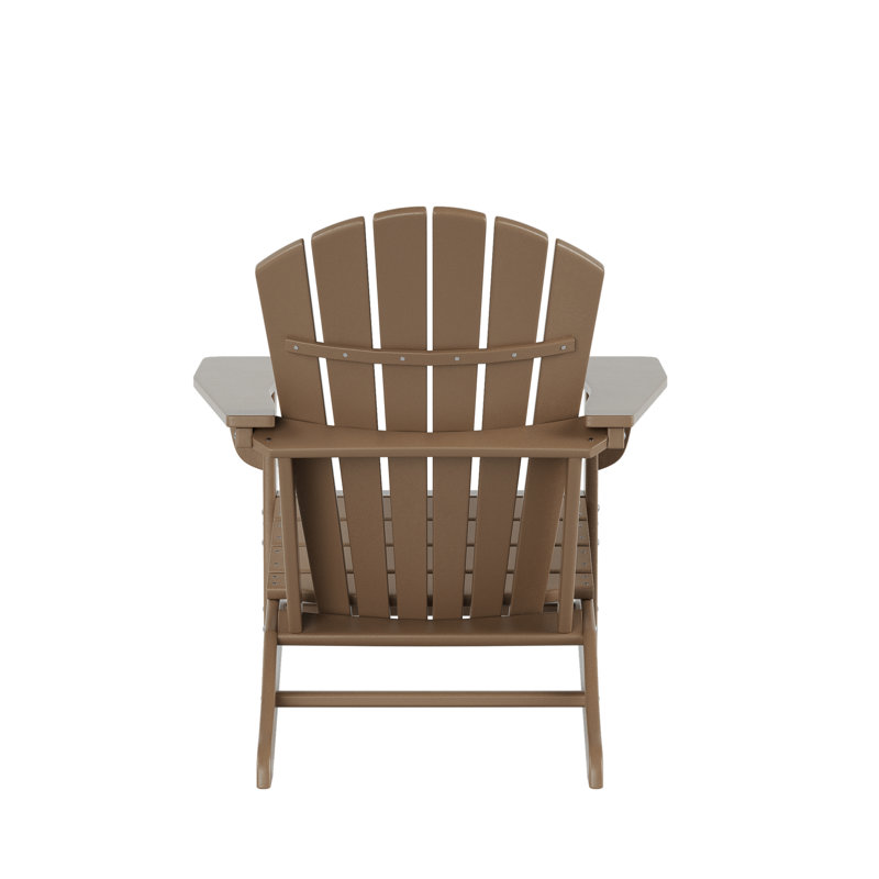 Altura Foldable Outdoor Adirondack Chair, Weathered Wood