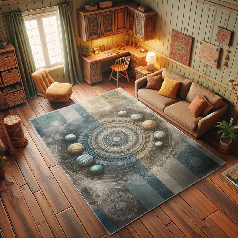 Machine Printed 177cm X 122cm Area Rug