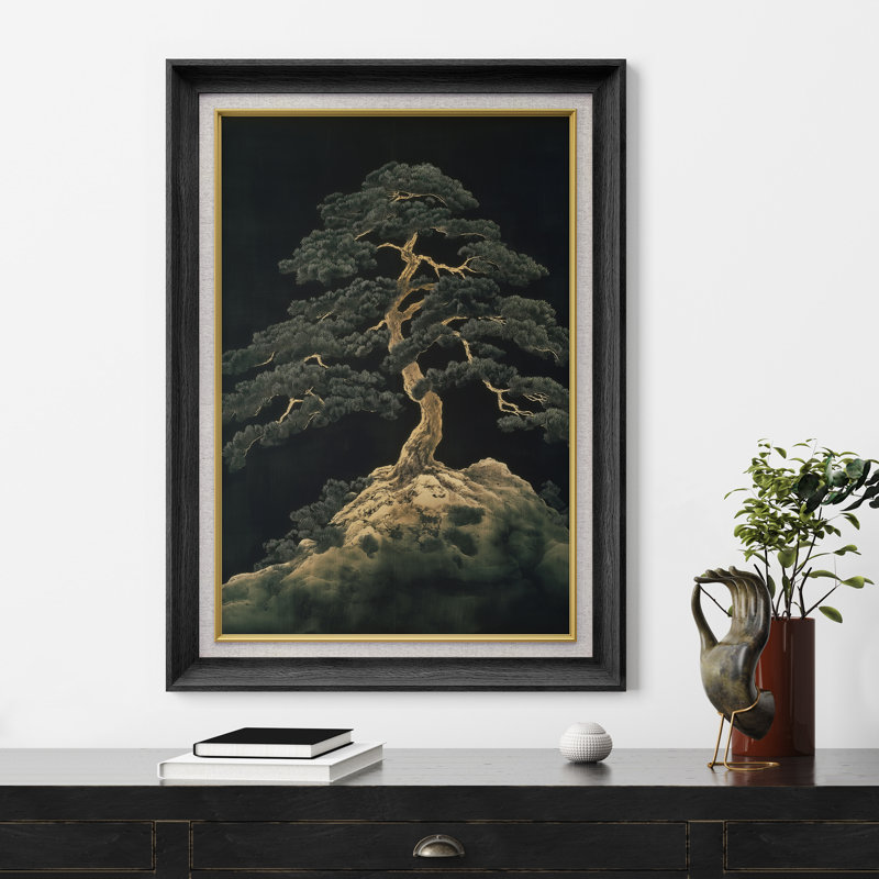 Pin sur rocher, art mural encadré, H 36 po x l 26 po x P 1,5 po, Cadre noir de qualité supérieure