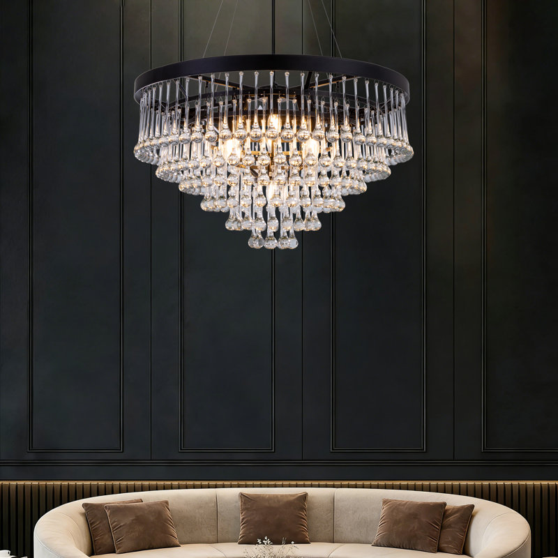 Lustre à niveaux gradués à 9 lumières Jermisha