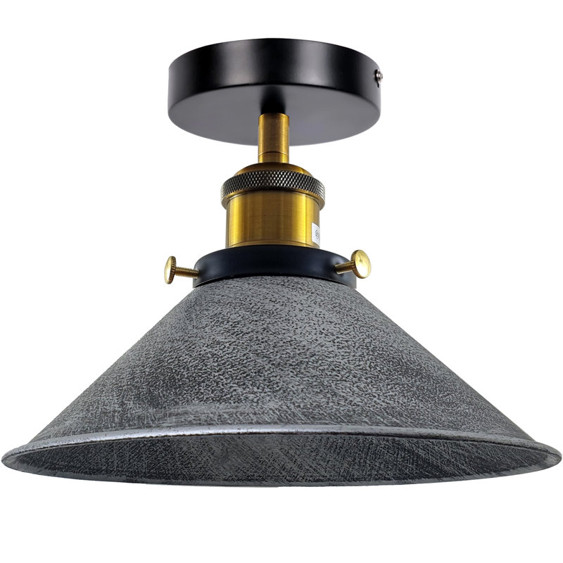 Denzel Semi Flush Mount, Brushed Silver