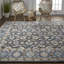 Azalea Wool Oriental Area Rug in Taupe/Blue/Ivory-1461566171