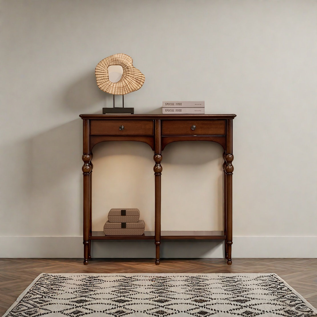 interanest Retro Solid Wood Console Table with 2 Drawers | Wayfair
