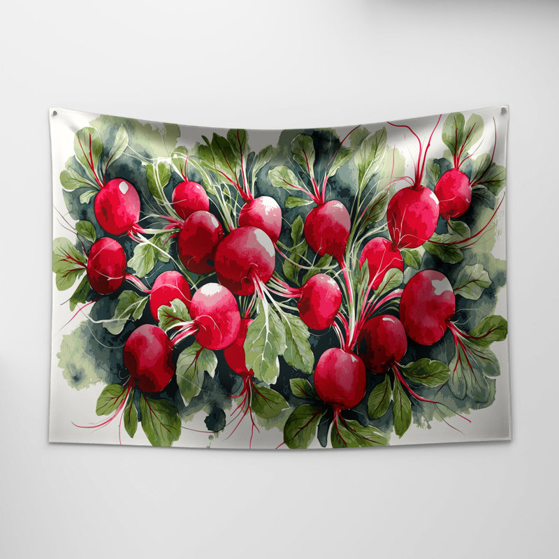 Tapisserie murale légumes et radis, 51 po x 60 po