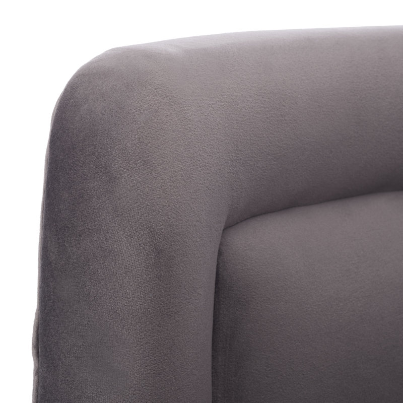 Tews Upholstered Swivel Barrel Chair, Slate Gray