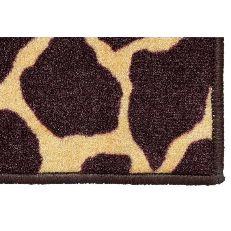Tapis carré à imprimé animal brun / doré, Carré 10 pi