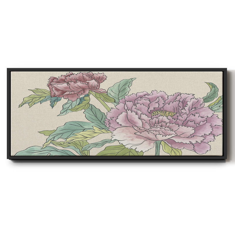 Peony Blooms I - toile encadrée, H 8 po x l 20 po