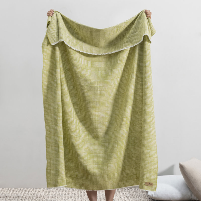 Sutton Plaid Throw,  Lemongrass Houndstooth