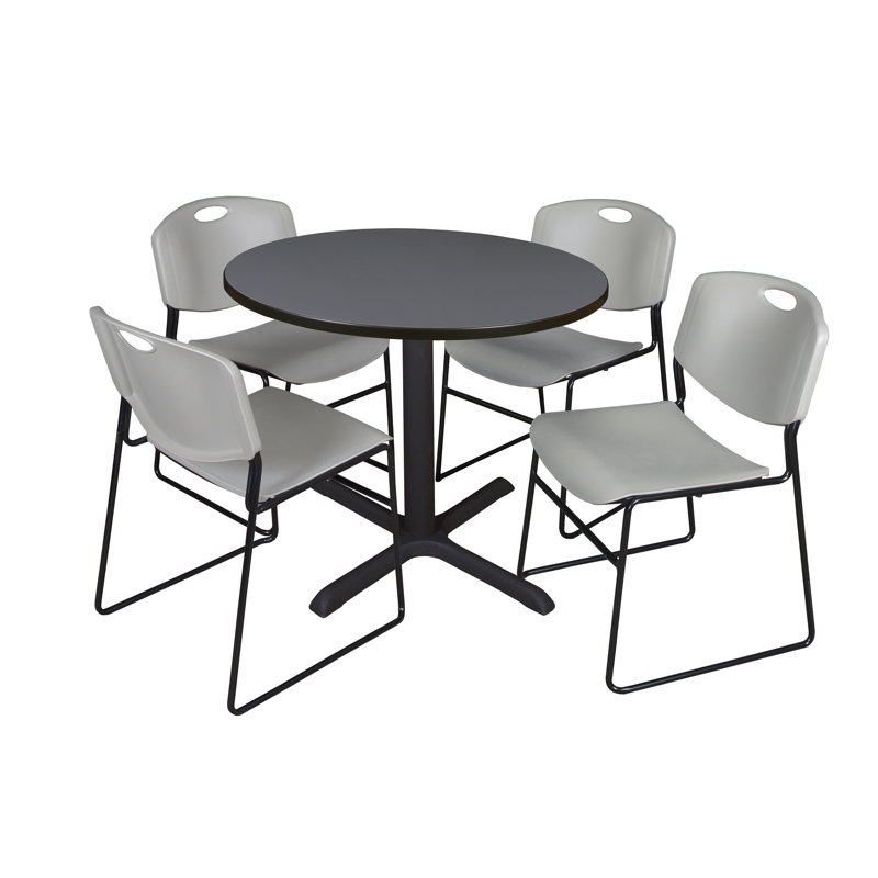 Neyland Cain Dining Table, Gris, H 29 po x l 42 po x P 42 po, Gris