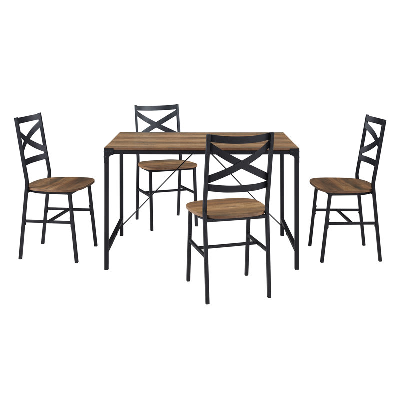 Armando 4 - Person Dining Set, Rustic Oak