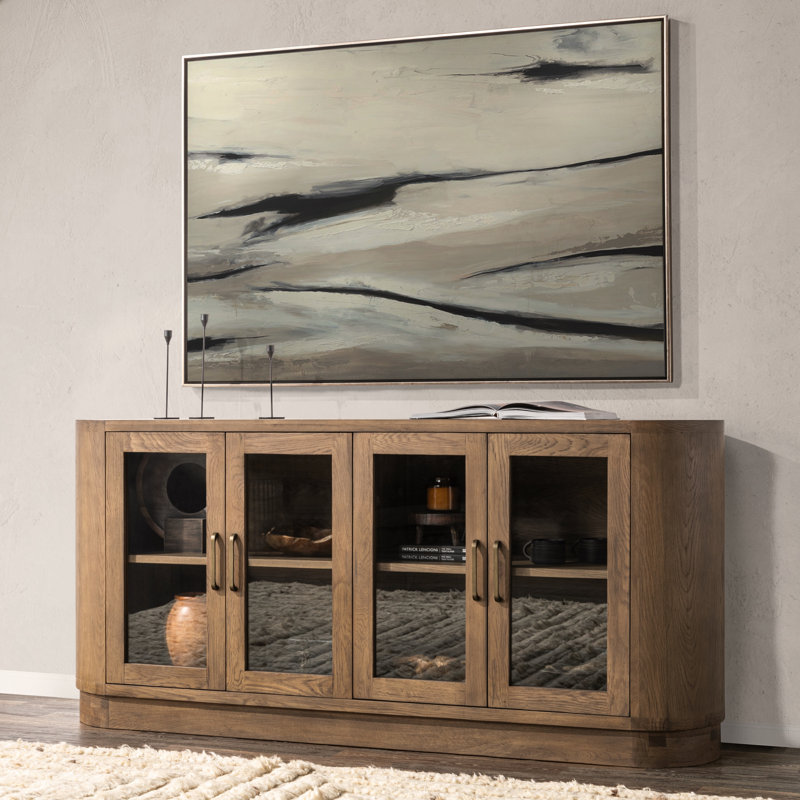 Buffet en placage de chêne 78 po Vander, Brun fauve