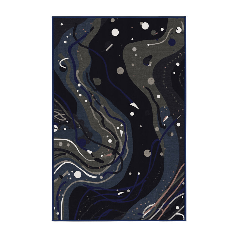 Tapis mauve moelleux moelleux et moelleux à motif éclectique, 7 x 9