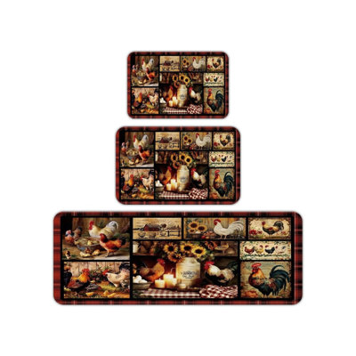 Tapis de cuisine Farmhouse Rooster Collage