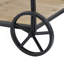 Chariot-bar moderne à structure métallique minimaliste avec roulettes