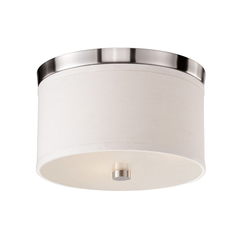 Plafonnier encastré cylindrique à abat-jour 1 lumière Humairaa, Nickel