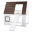 Lit superposé en bois avec toit, échelle et glissade Wood House