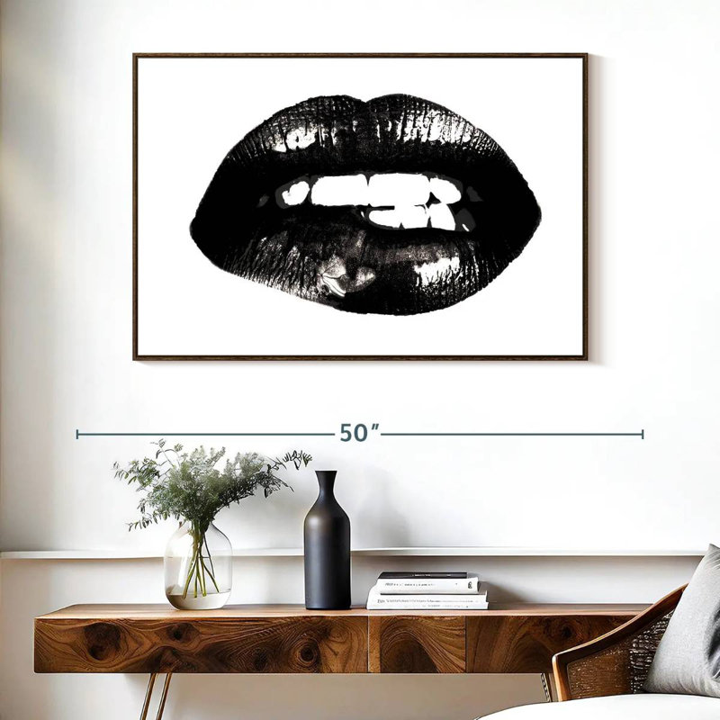 Lèvre, Cadre flottant noyer, 40 po x 27 po