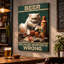 «Beer parce que Murder Is Wrong», art mural sur toile moelleuse avec chat blanc - décoration de salon, de chambre à coucher ou de bureau-1921215590