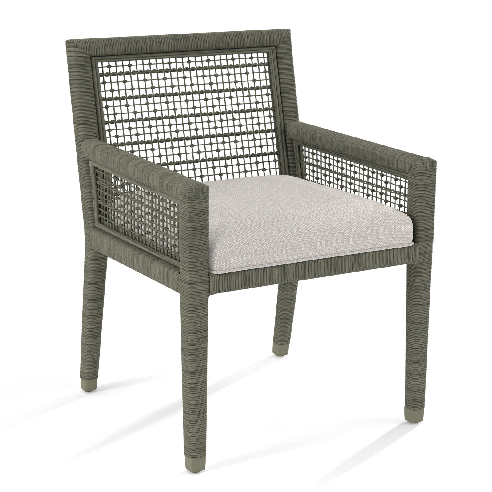Glinda Dining Armchair, White Textured Performance; 0865-91, Greystone