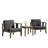 Junco Teak Outdoor Two-Person Patio Set With Cushions And Side Table-124178251-124178244