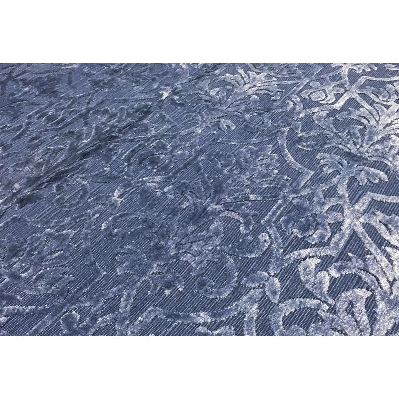 Jakat Damask Area Rug in Blue