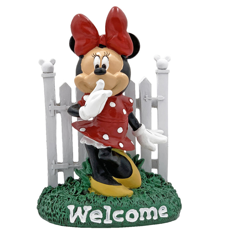 Disney Minnie Mouse Red Polka Dot Garden Welcome Statue