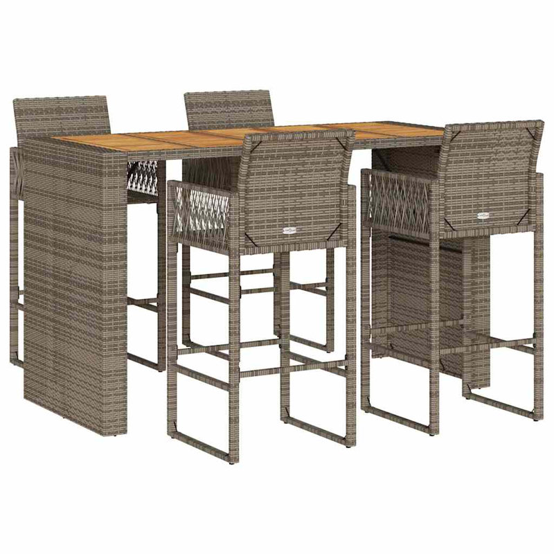 Brayden Studio Bar Set with Wicker/Rattan Frame