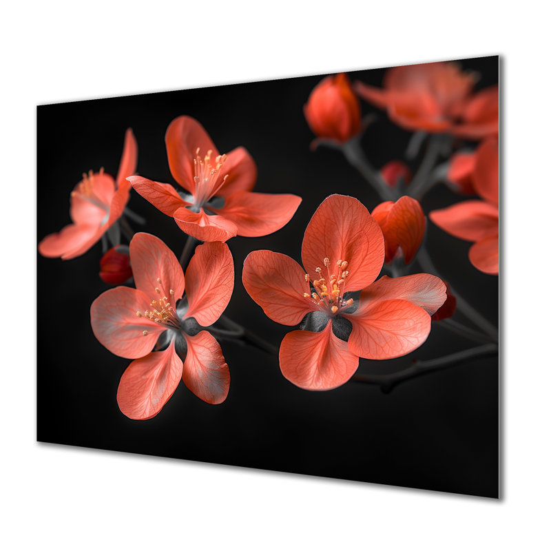 Décoration murale Mote - fleur de pommier, H 30 po x l 40 po, Sans cadre, métal