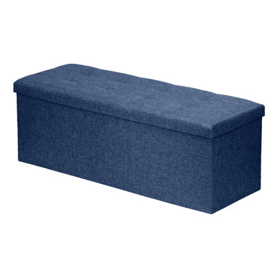 Harbour Housewares - Foldable Storage Ottoman Bench - 111 x 37 x 39cm - Bedroom Chest Seat with Lid