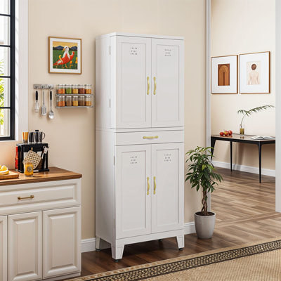 Metal Pantry Storage Cabinet With Adjustable Shelves by Winston Porter