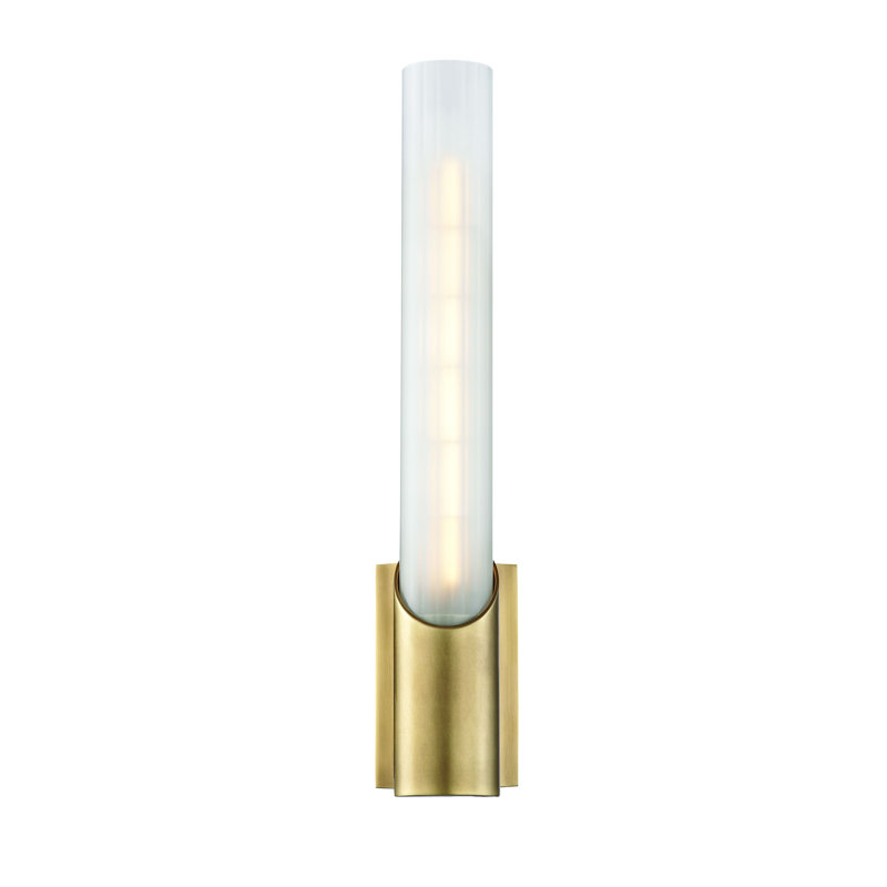 Pylon 1 Light Wall Sconce, Aged Brass