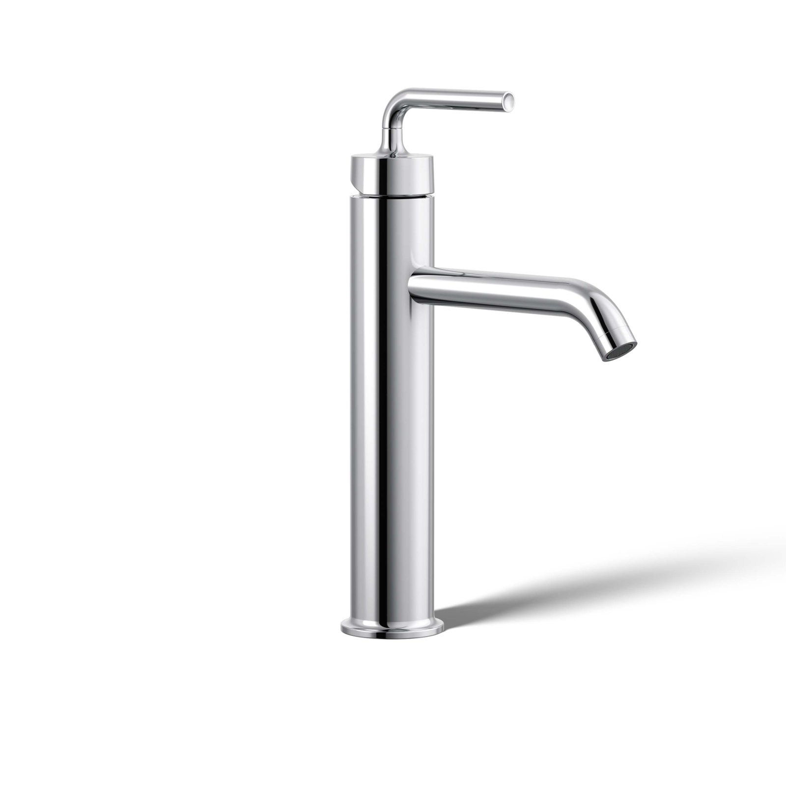 Purist Vessel Bathroom Faucet with Drain, Polished Chrome