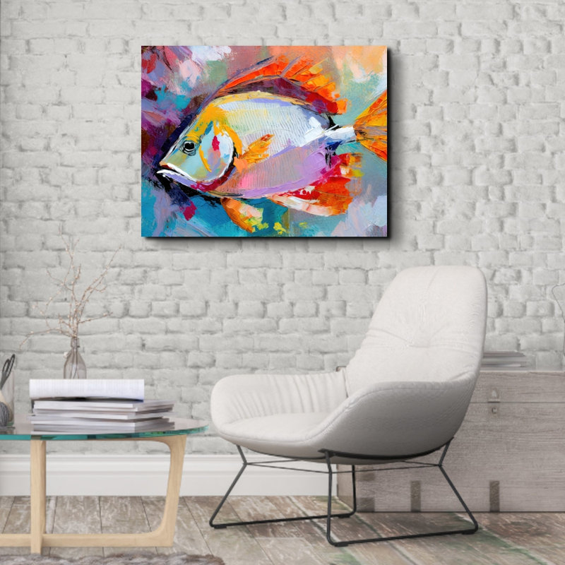 " Fish " by Stephen Chambers, 26" H x 32" W x 1.5" D