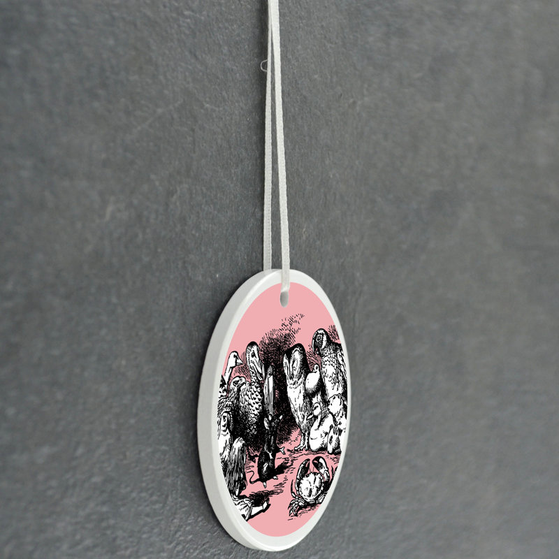 Animals Alice In Wonderland Circle Shaped Ceramic Ornament Bauble