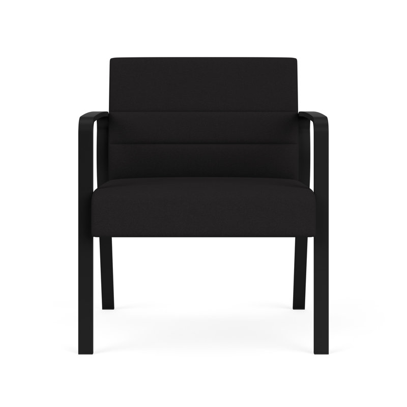 Chaise d'invité surdimensionnée Waterfall, Portes ouvertes en tissu noir, Noir