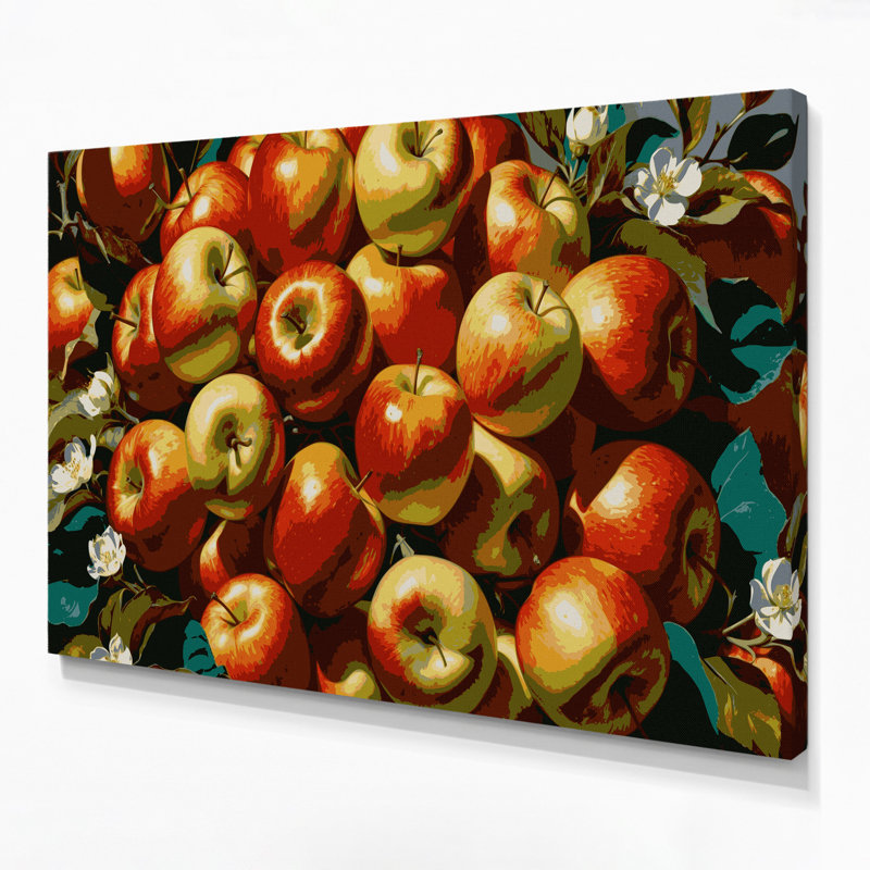 Art mural sur toile rouge Fruit Apple Honeycrisp, H 20 po x l 24 po