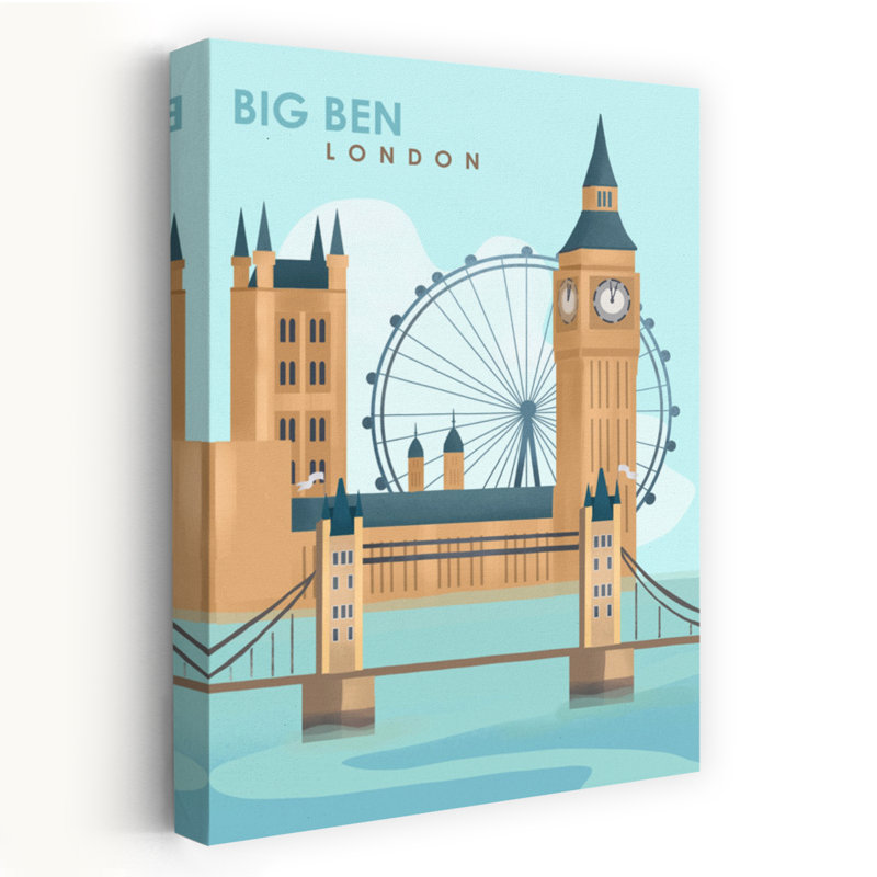 London Abstract Contemporary Architecture City Wall Art Print 1 Piece Wrapped Canvas Wall Art, 45.72cm H x 30.48cm W